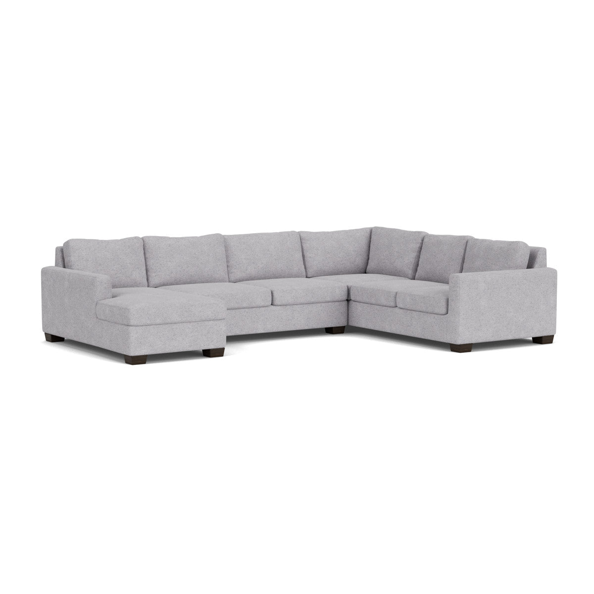 Track 141" Corner Sectionals w. Left Chaise - Travis Pewter