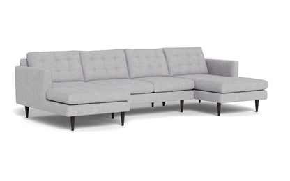 Wallace 126" Double Chaise U Sectional - Travis Pewter