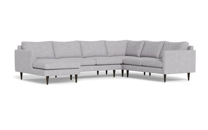 Wallace 130" Untufted Corner Sectionals w. Left Chaise - Travis Pewter