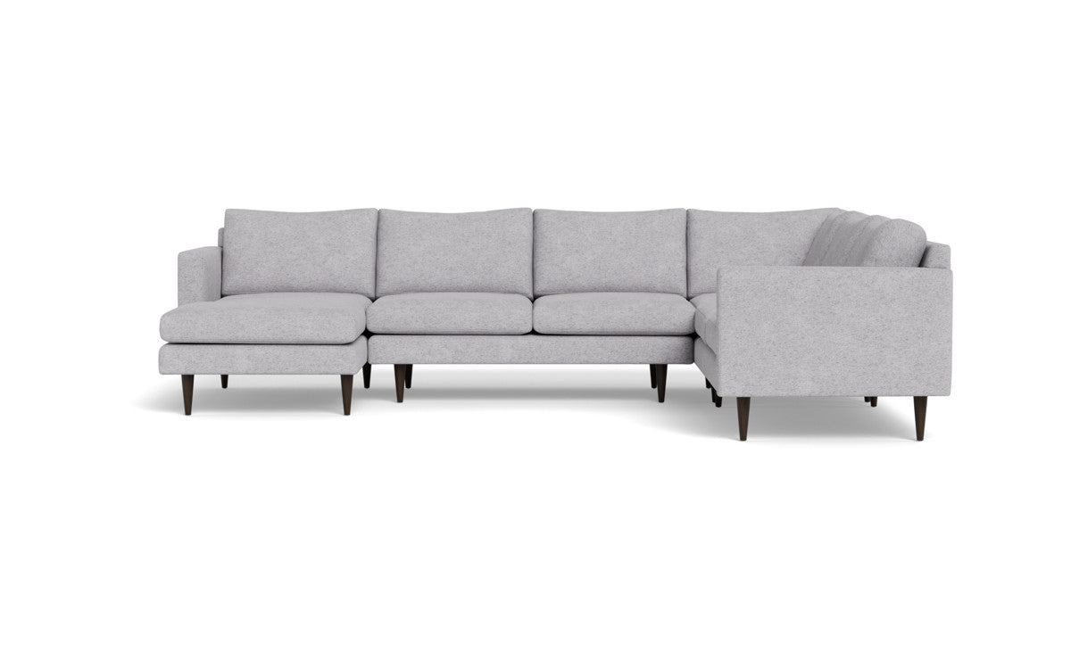 Wallace 130" Untufted Corner Sectionals w. Left Chaise - Travis Pewter