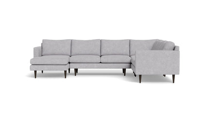 Wallace 130" Untufted Corner Sectionals w. Left Chaise - Travis Pewter