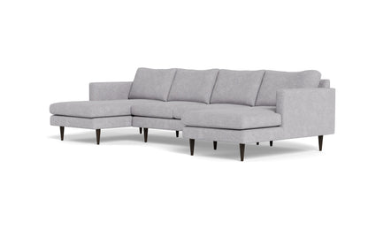 Wallace 126" Untufted Double Chaise U Sectional - Travis Pewter