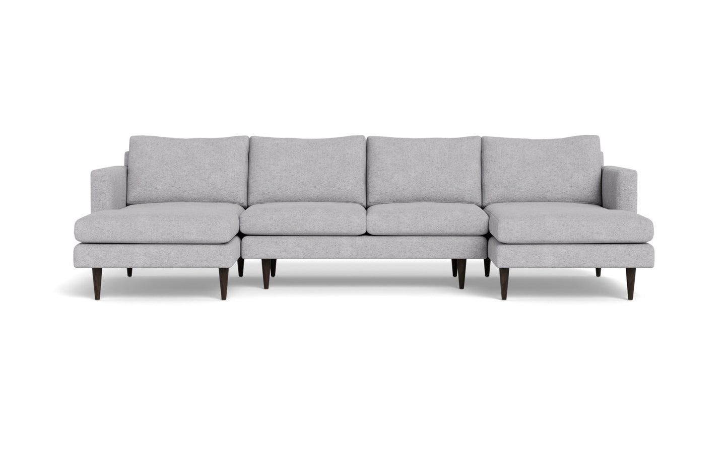 Wallace 126" Untufted Double Chaise U Sectional - Travis Pewter