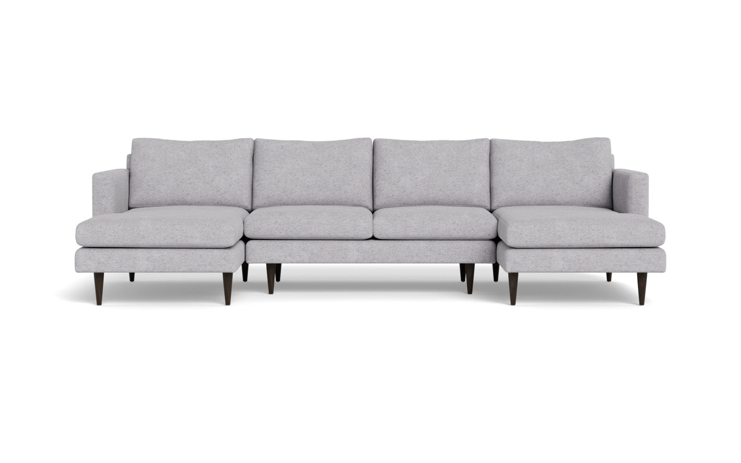 Wallace 126" Untufted Double Chaise U Sectional - Travis Pewter