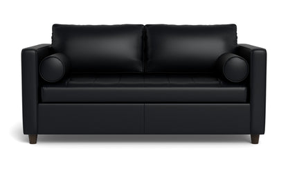 Ladybird 72" Leather Full Sleeper Loveseat - Tribeca Black