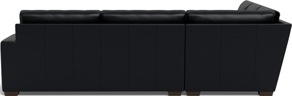 Mas Mesa 127" Deep Leather Corner Sectional - Tribeca Black