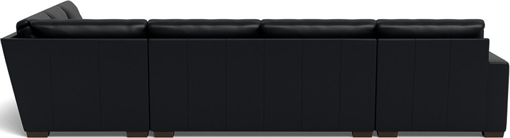 Mas Mesa 162" Deep Leather Corner Sectionals w. Left Chaise - Tribeca Black