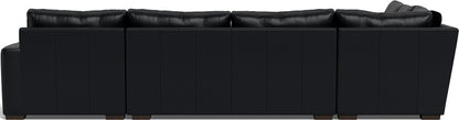 Mas Mesa 162" Deep Leather Corner Sectionals w. Right Chaise - Tribeca Black