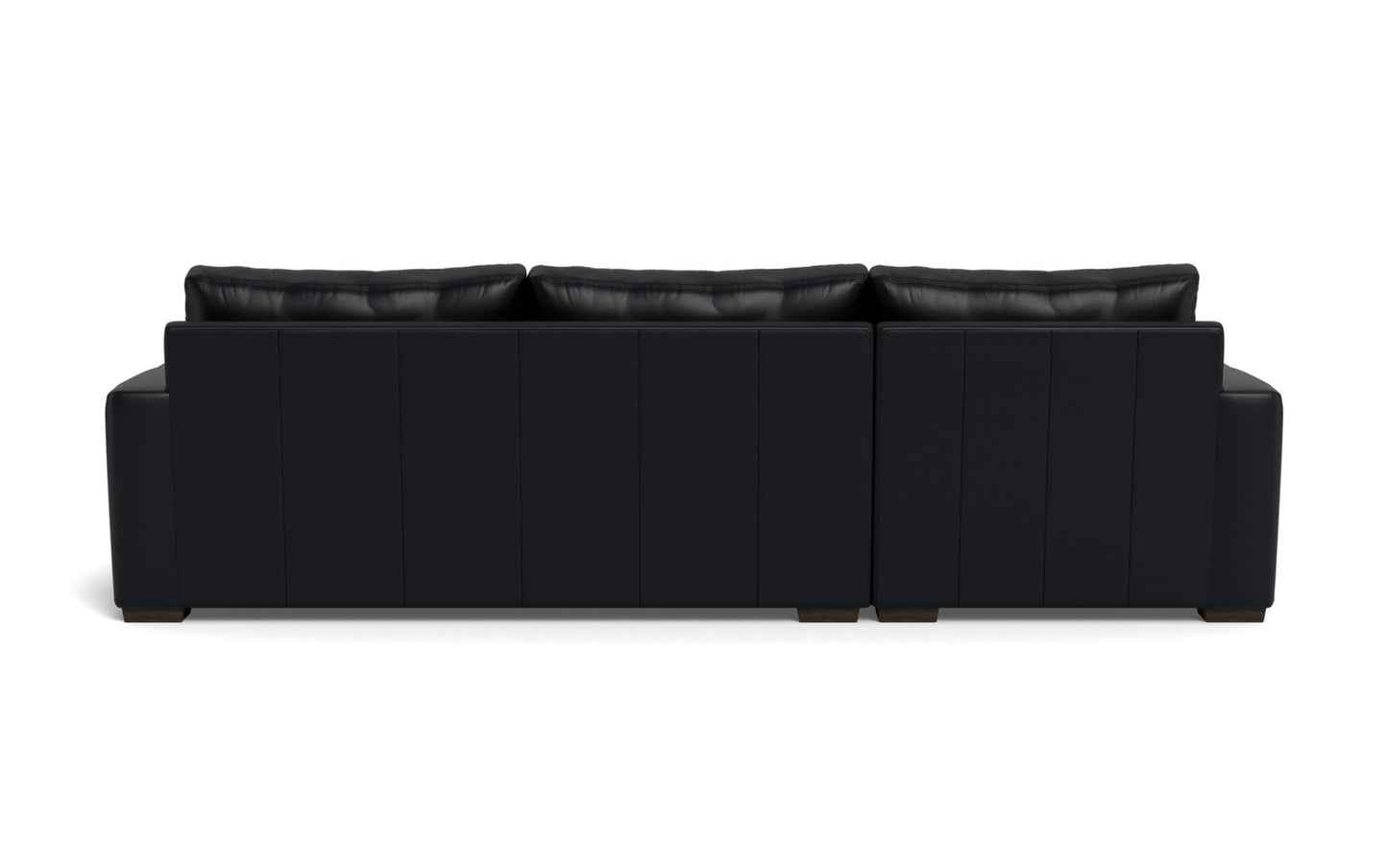 Mesa 123" Leather Left Chaise Sectional - Tribeca Black