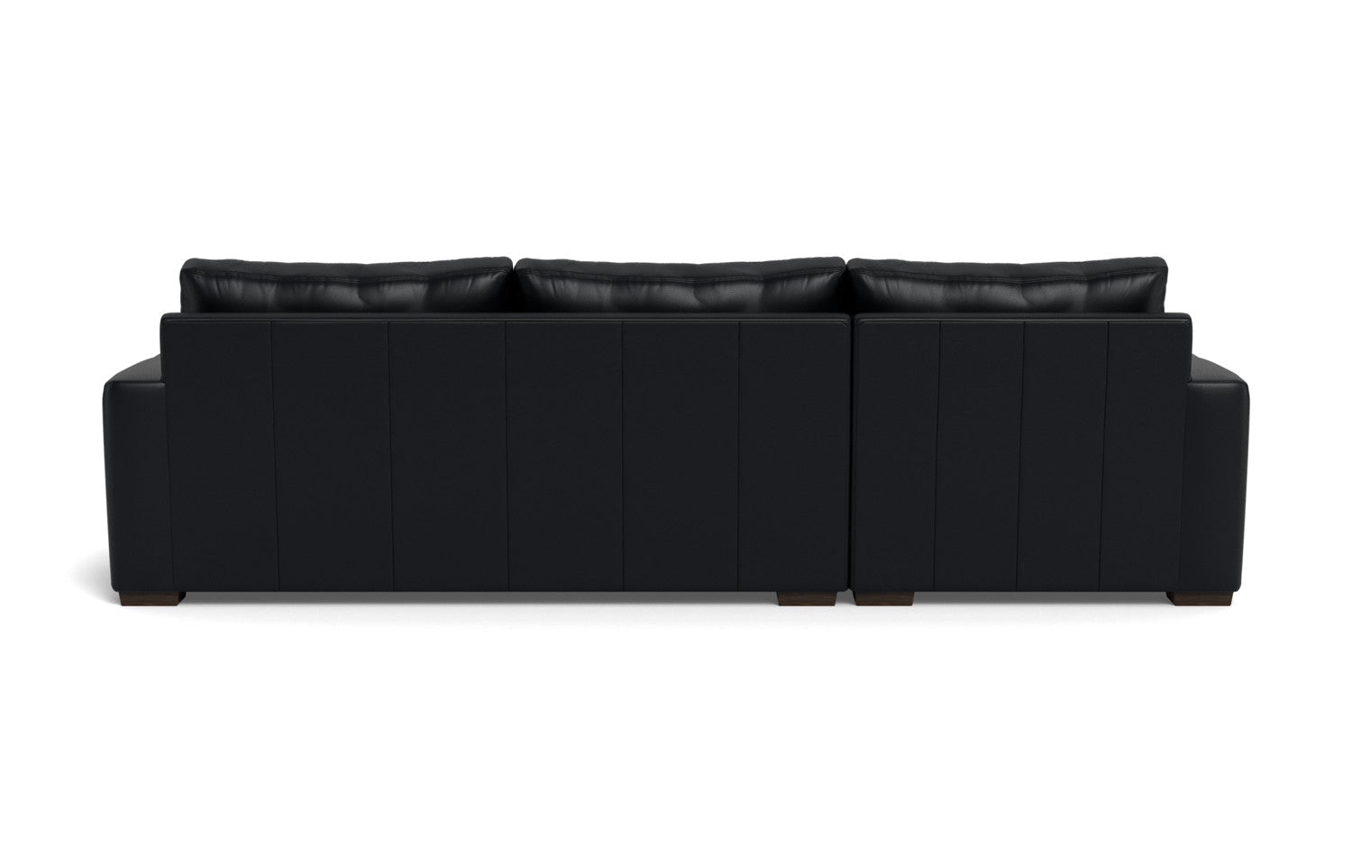 Mesa 123" Leather Left Chaise Sectional - Tribeca Black