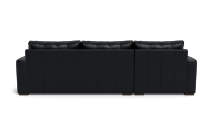 Mesa 123" Leather Left Chaise Sectional - Tribeca Black