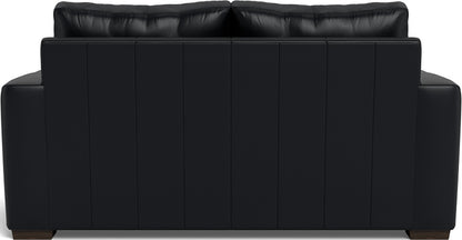 Mas Mesa 72" Deep Leather Loveseat - Tribeca Black