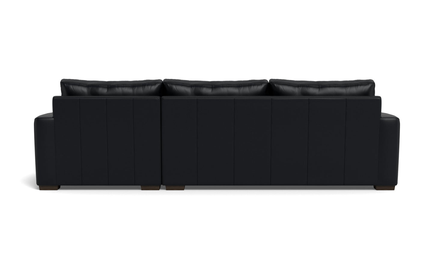 Mesa 123" Leather Right Chaise Sectional - Tribeca Black