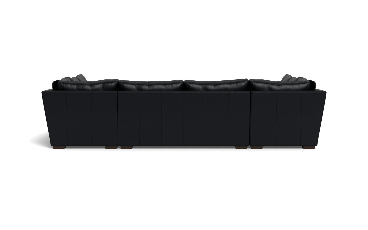 Mesa 154" Leather Condo U Sectional - Tribeca Black