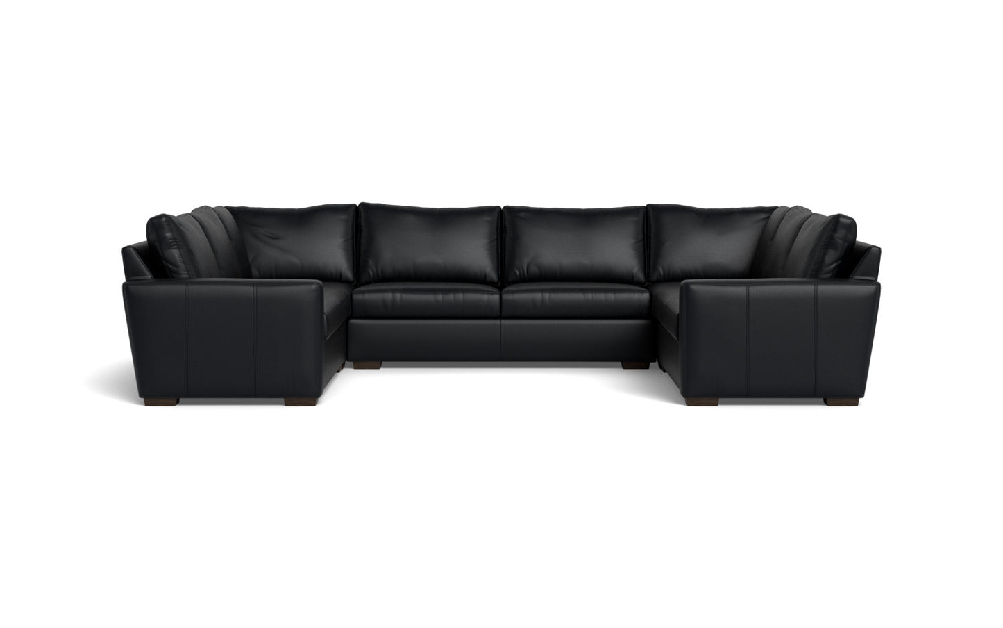 Mesa 154" Leather Condo U Sectional - Tribeca Black