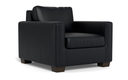 Track 36" Leather Arm Chair - Tribeca Black