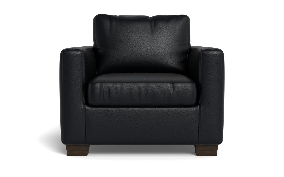 Track 36" Leather Arm Chair - Tribeca Black