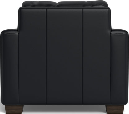 Track 36" Leather Arm Chair - Tribeca Black