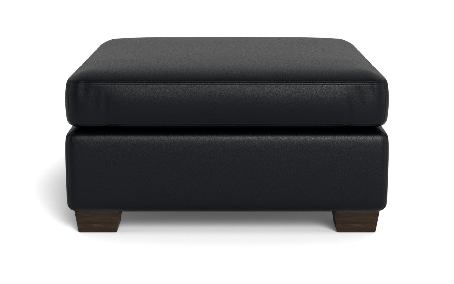 Mesa Leather Cocktail Ottoman - Tribeca Black