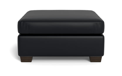 Mesa Leather Cocktail Ottoman - Tribeca Black