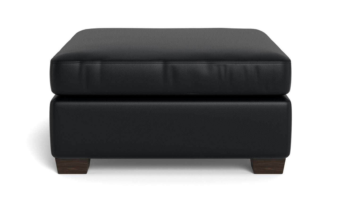 Mesa Leather Cocktail Ottoman - Tribeca Black