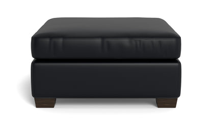 Mesa Leather Cocktail Ottoman - Tribeca Black