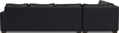 Track 121" Leather Left Corner Sectional - Tribeca Black