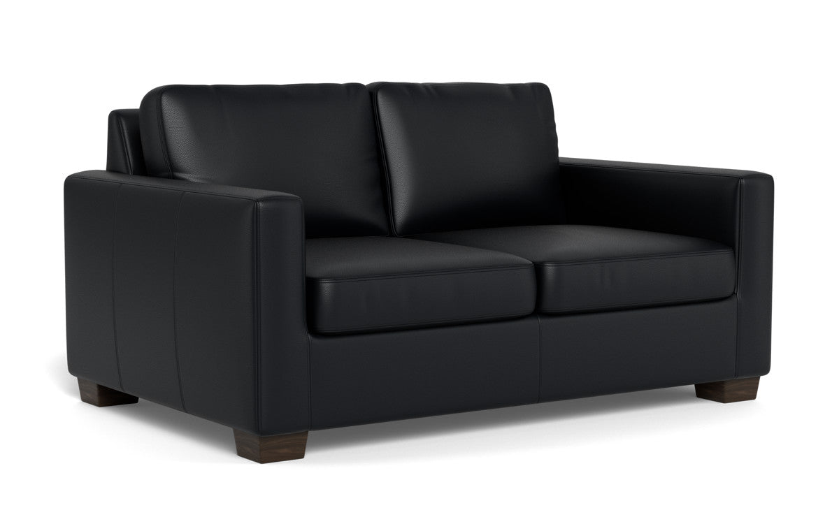 Track 62" Leather Loveseat - Tribeca Black