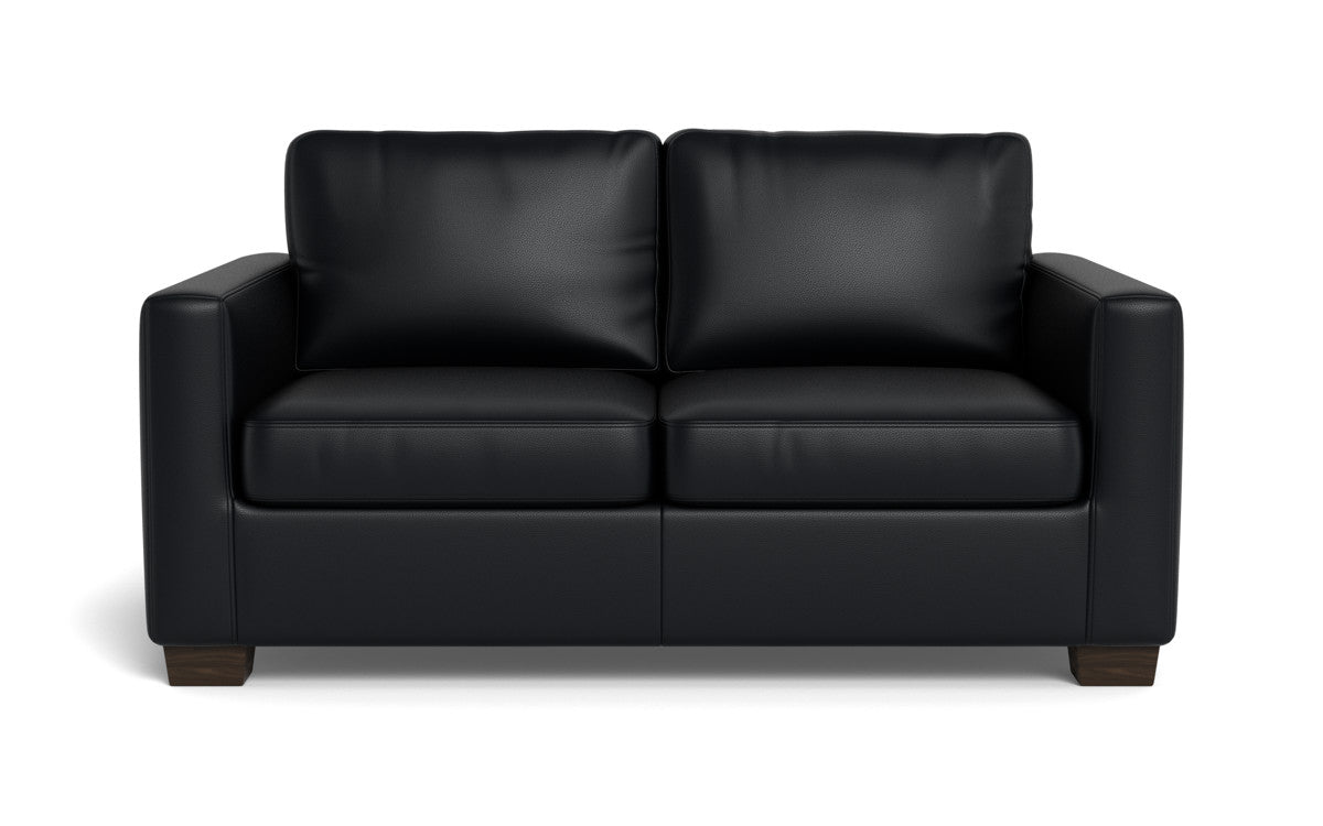 Track 62" Leather Loveseat - Tribeca Black