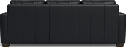 Track 87" Leather Queen Sleeper Sofa - Tribeca Black