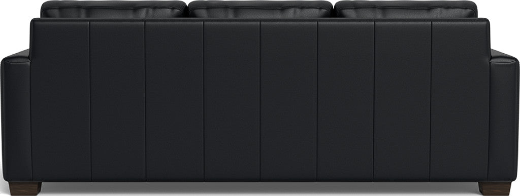 Track 87" Leather Sofa - Tribeca Black