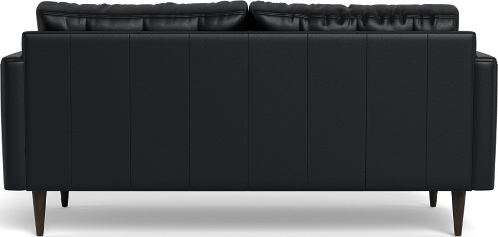 Wallace 74" Leather Apartment Sofa - Tribeca Black