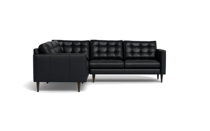 Wallace 102" Leather Corner Sectional - Tribeca Black