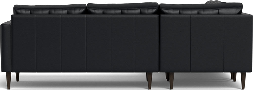 Wallace 102" Leather Corner Sectional - Tribeca Black