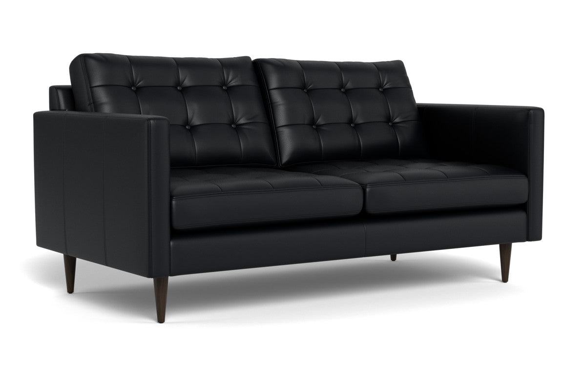 Wallace 69" Leather Loveseat - Tribeca Black