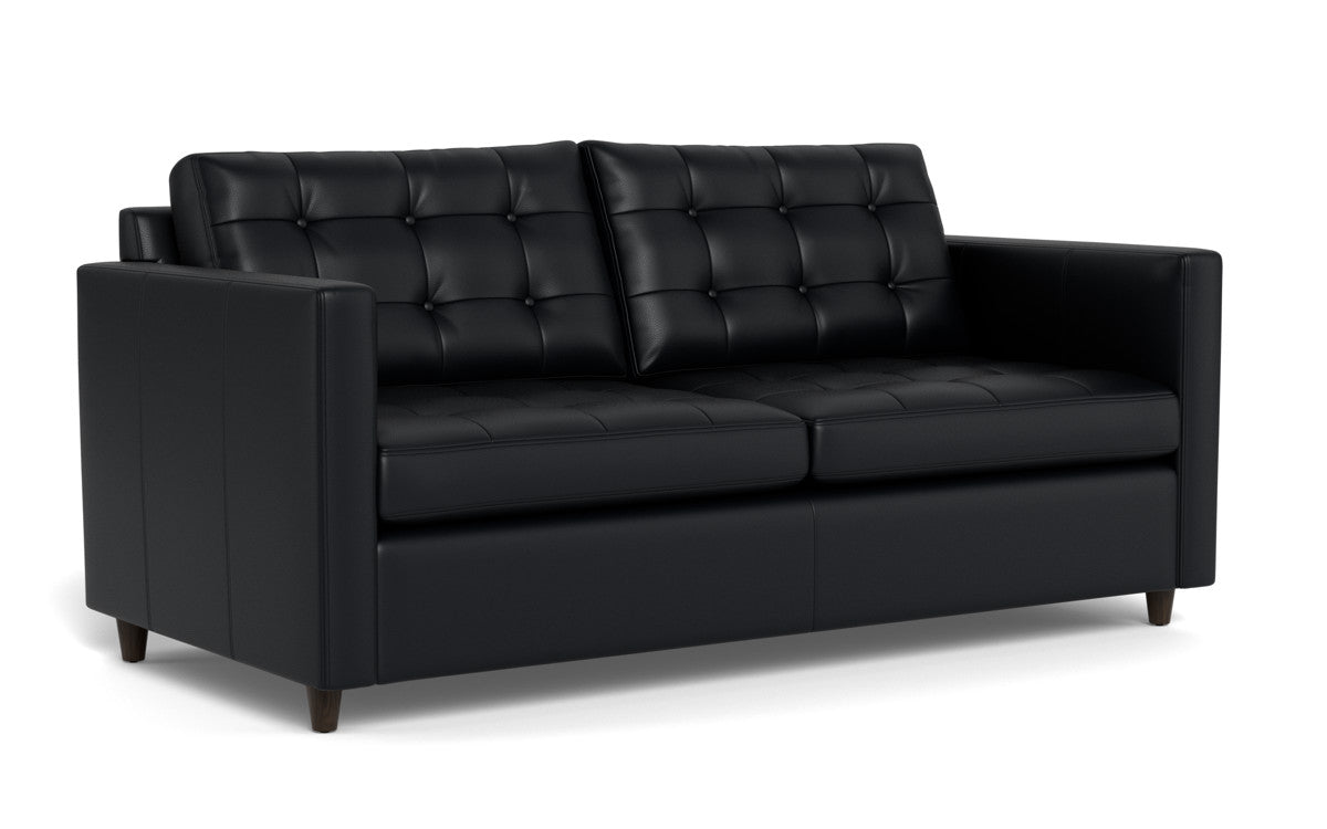 Wallace 74" Leather Queen Sleeper Sofa - Tribeca Black
