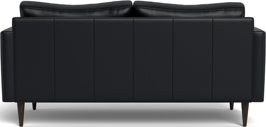 Wallace 74" Leather Untufted Apartment Sofa - Tribeca Black