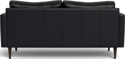 Wallace 74" Leather Untufted Apartment Sofa - Tribeca Black
