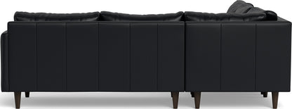 Wallace 102" Leather Untufted Corner Sectional - Tribeca Black