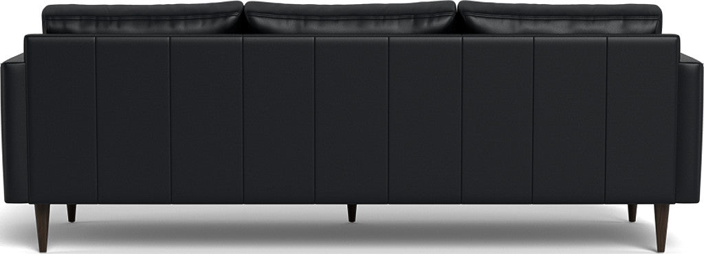 Wallace 98" Leather Untufted Estate Sofa - Tribeca Black