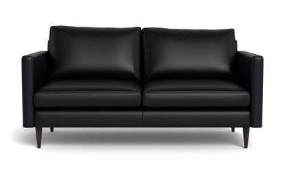 Wallace 69" Leather Untufted Loveseat - Tribeca Black