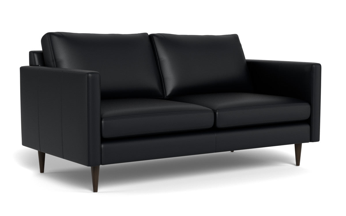 Wallace 69" Leather Untufted Loveseat - Tribeca Black
