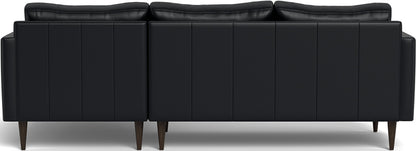 Wallace 98" Leather Untufted Right Chaise Sectional - Tribeca Black