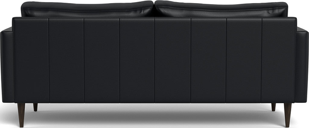 Wallace 85" Leather Untufted Sofa - Tribeca Black