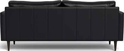 Wallace 85" Leather Untufted Sofa - Tribeca Black