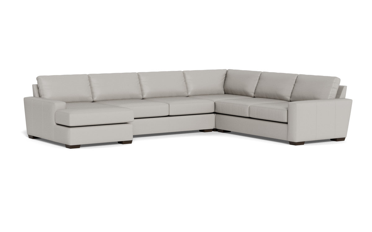 Mas Mesa 162" Deep Leather Corner Sectionals w. Left Chaise - Tribeca Chelsea