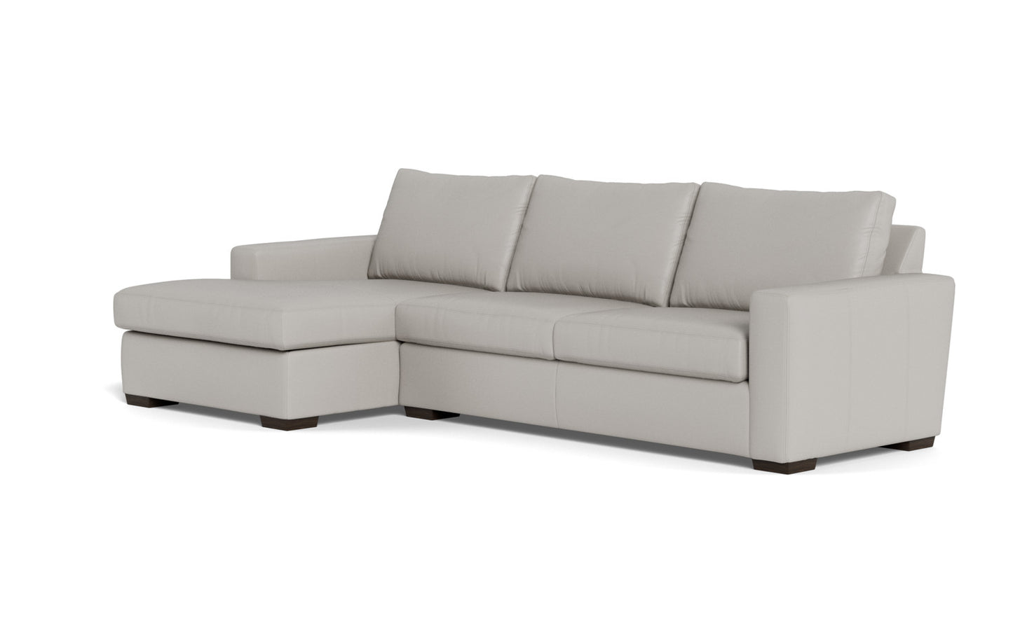 Mesa 123" Leather Left Chaise Sectional - Tribeca Chelsea