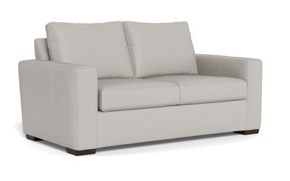 Mas Mesa 72" Deep Leather Loveseat - Tribeca Black