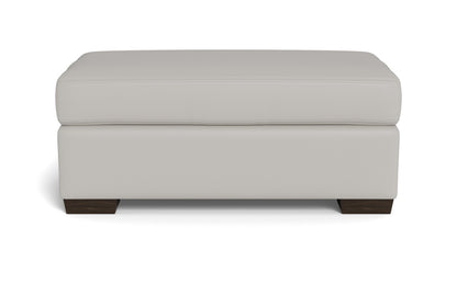 Mas Mesa Leather Ottoman - Tribeca Black