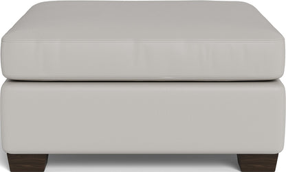 Track Leather Ottoman - Tribeca Black